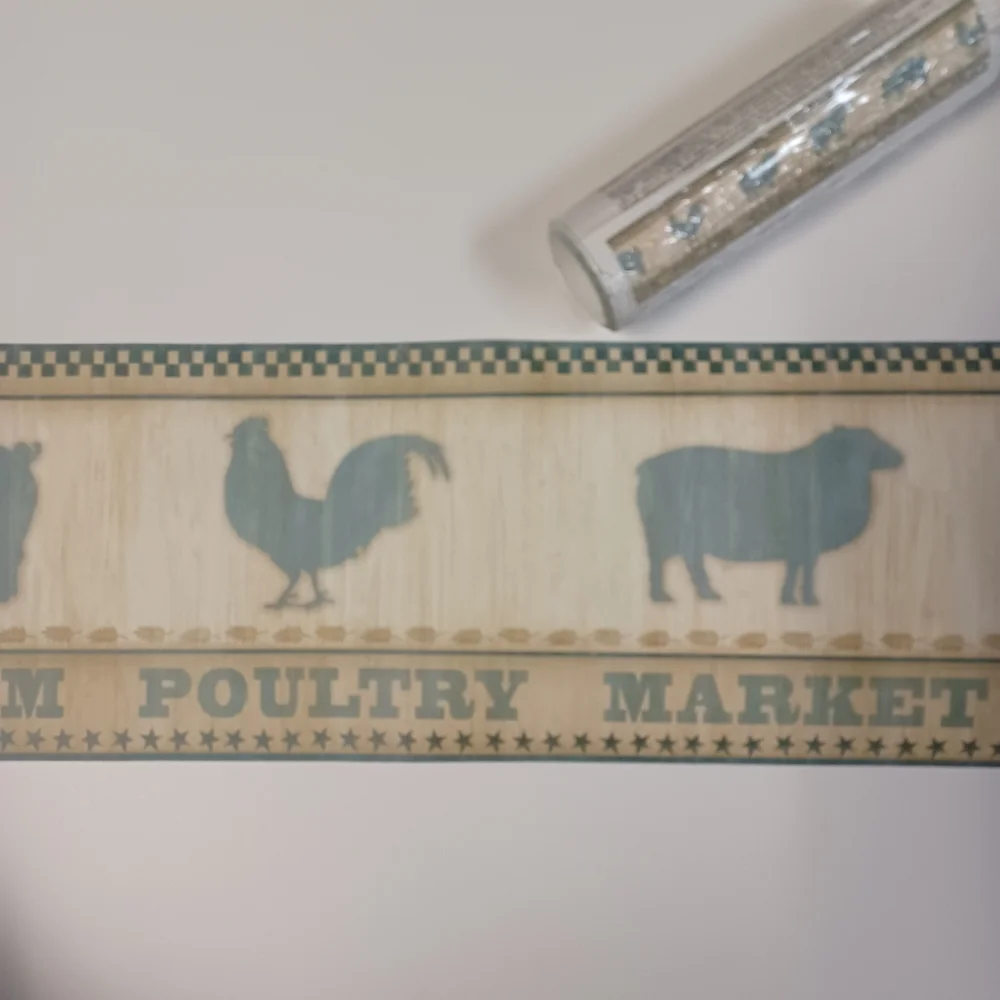 Wallpaper Border Grace Blue Farmers Market